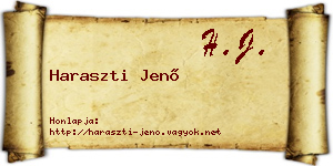 Haraszti Jenő névjegykártya